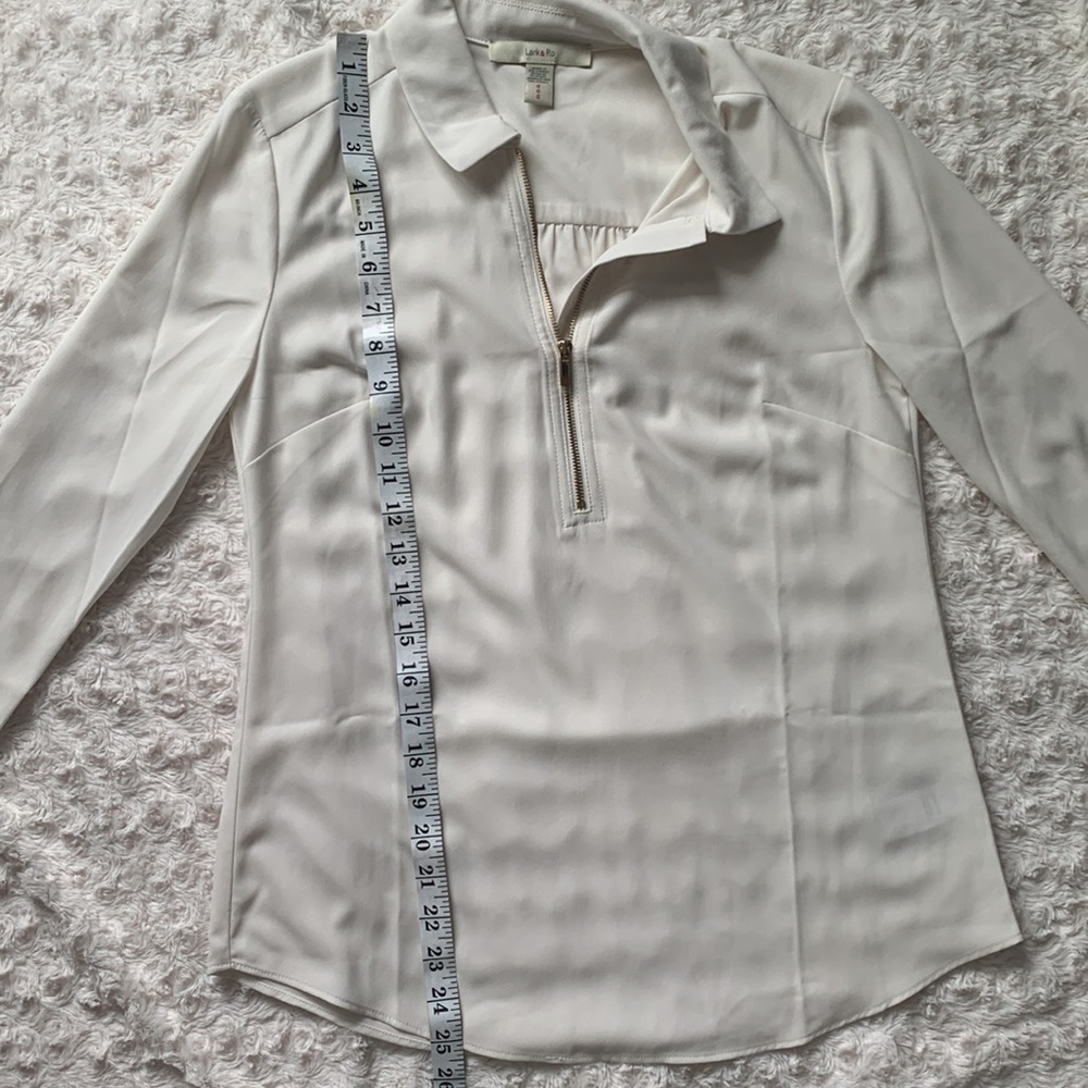 Lark & Ro Women's Loose Fit Half-Zip Popover Shirt - Picture 10 of 11
